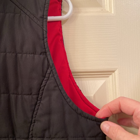 Lauren Ralph Lauren Quilted Vest Black Red Collar & Zipper Pockets WM SZ L - Picture 5 of 14